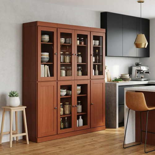 72" Coffee Solid Wood 8 Pantry Or Storage Closet