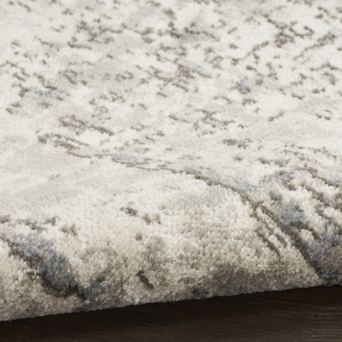 7' X 10' Gray Floral Power Loom Area Rug