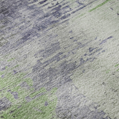 10' X 14' Plum And Green Abstract Washable Area Rug With UV Protection