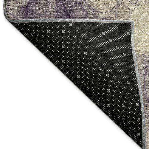 8' X 10' Plum And Wheat Abstract Washable Indoor Outdoor Area Rug