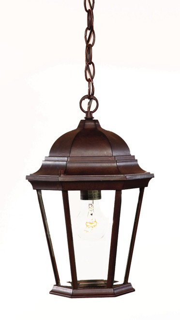 Homeroots Lighting Dark Brown Domed Glass Lantern Hanging Light
