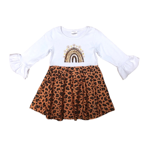 Rainbow Leopard Dress - 3T