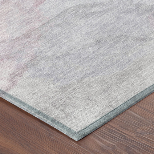 9' X 12' Blush And Gray Abstract Washable Indoor Outdoor Area Rug