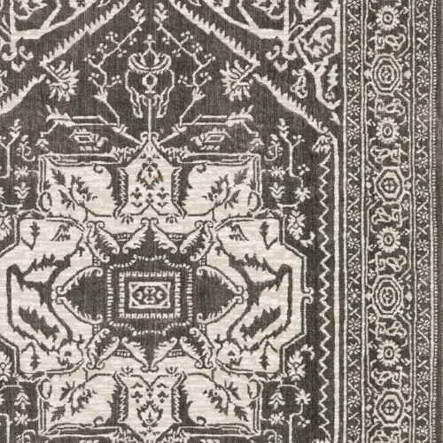 7' X 10' Gray And Ivory Oriental Area Rug