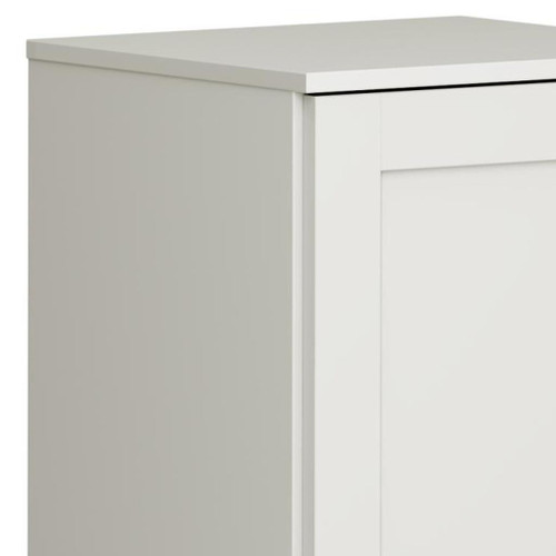 17" Off White Solid Wood Free Standing Single Door Linen Cabinet