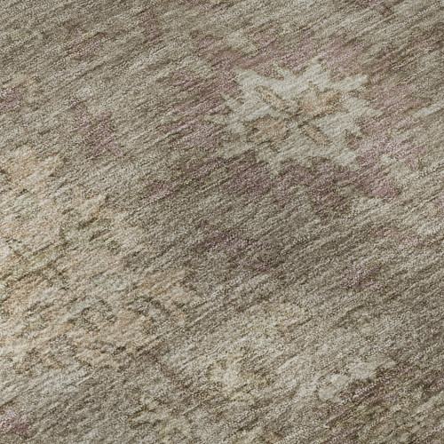 10' X 14' Khaki And Beige Oriental Washable Area Rug With UV Protection