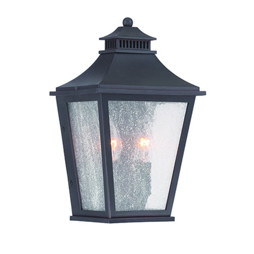 Homeroots Lighting Matte Black Two Light Pocket Lantern Wall Light