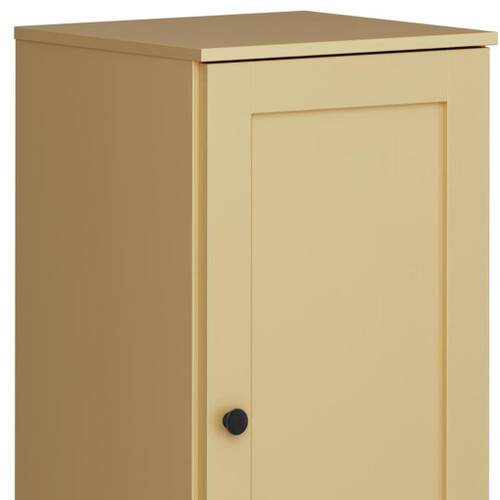 17" Yellow Solid Wood Free Standing Single Door Linen Cabinet