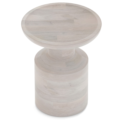 18" White Solid Wood Round End Table