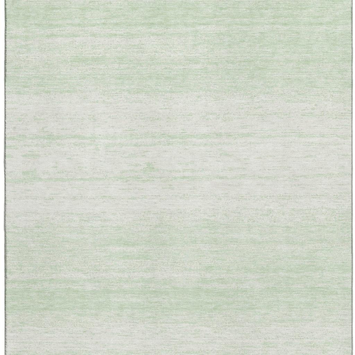10' X 14' Mint Green And Ivory Striped Washable Area Rug With UV Protection