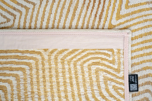 9' X 13' Beige Gold And Brown Geometric Washable Area Rug With UV Protection