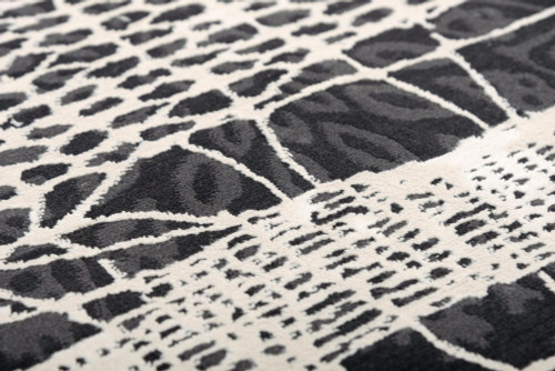 5' X 8' Beige Black Ivory And Gray Abstract Area Rug