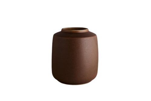 8" Brown Ceramic Cylinder Table Vase