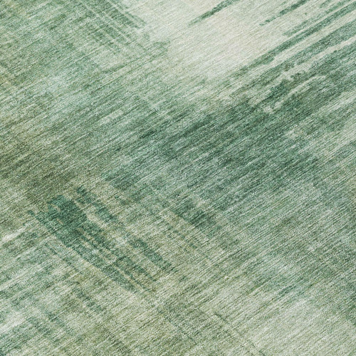 3' X 5' Fern Green And Green Abstract Washable Indoor Outdoor Area Rug