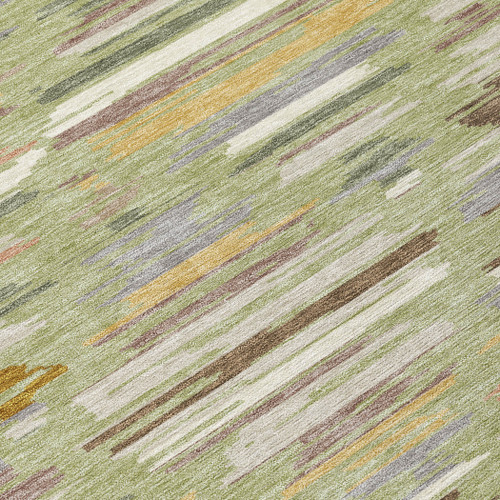 8' X 10' Green And Taupe Southwestern Washable Indoor Outdoor Area Rug