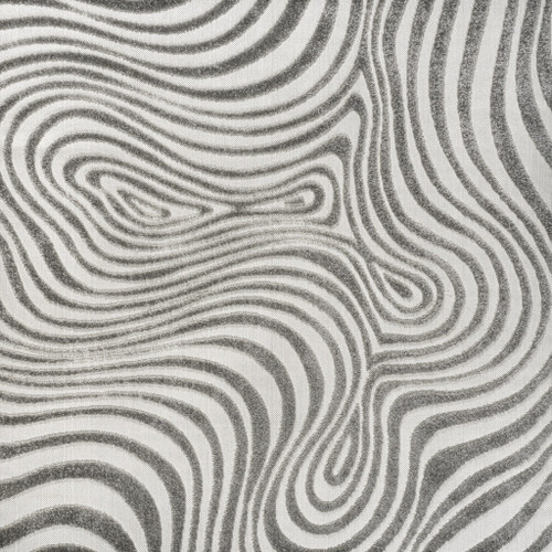 5' Gray And Ivory Square Abstract Indoor Outdoor Area Rug