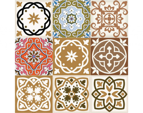 5" x 5" Snickerdoodle Mosaic Pop Peel and Stick Removable Tiles