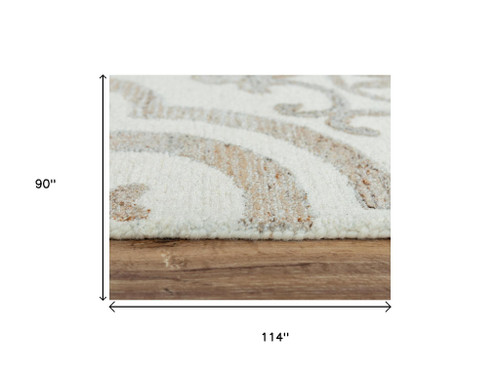 8' X 10' Brown And Beige Wool Moroccan Hand Tufted Area Rug