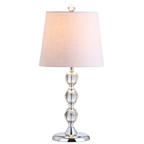 20" Silver And Clear Novelty Desk Lamp With Empire Shade