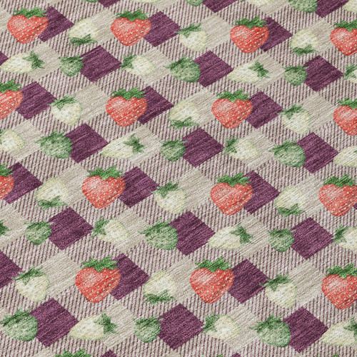 10' X 14' Eggplant And Purple Floral Washable Indoor Outdoor Area Rug