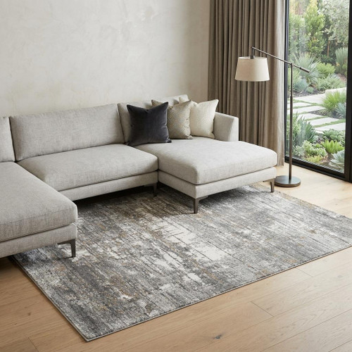 9' X 12' Gray And Ivory Abstract Hand Carved Handmade Area Rug