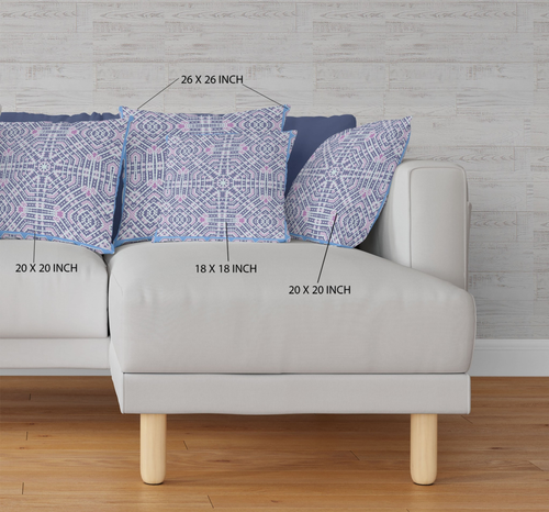18 Lilac Blue Geostar Indoor Outdoor Throw Pillow