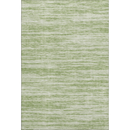 10' X 14' Artichoke Green And Ivory Striped Washable Area Rug With UV Protection