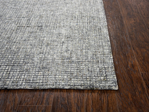 8' Dark Gray And Beige Wool Hand Tufted Area Rug