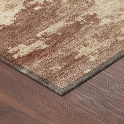 8' X 10' Rust And Beige Abstract Washable Indoor Outdoor Area Rug