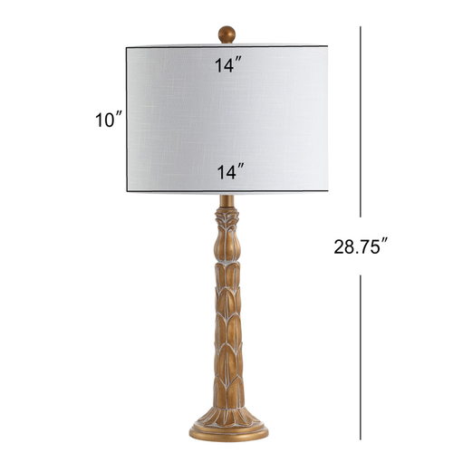 29" Antiqued Gold Table Lamp With Drum Shade