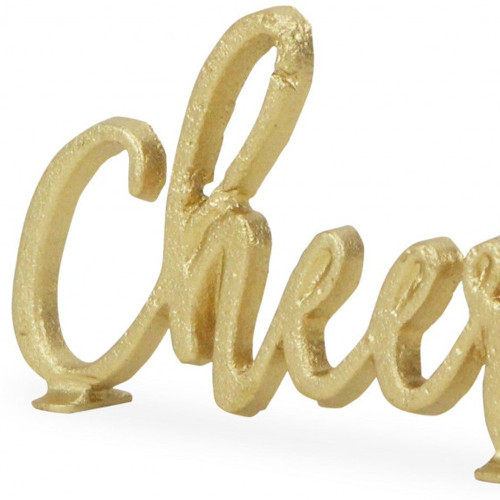 4" Gold Metal Hand Painted Tabletop Sculpture