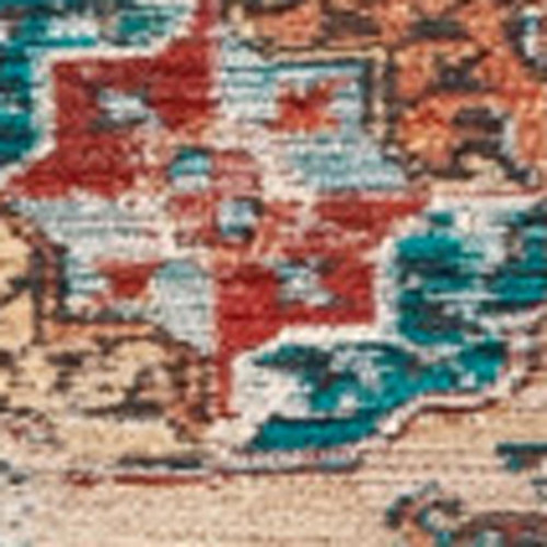 8' X 11' Orange And Red Tribal Washable Area Rug With UV Protection