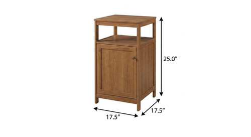 18" Brown Solid Wood Bathroom Storage Furniture Set