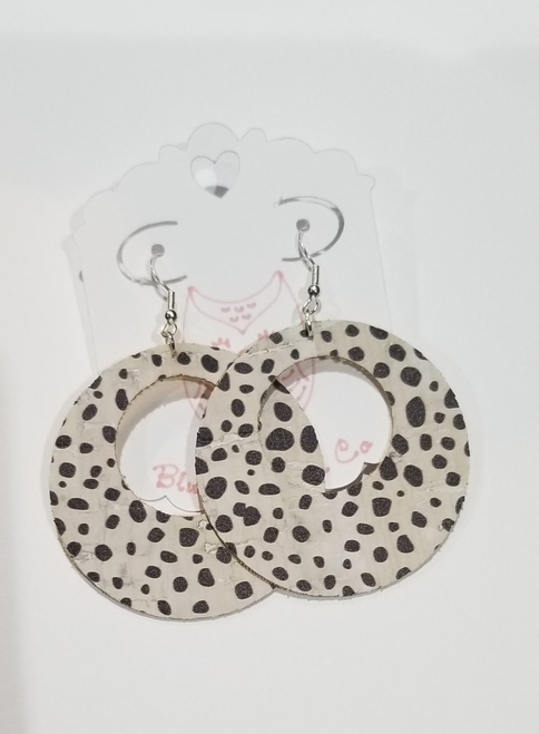 Dalmatian Print Dangle Earrings