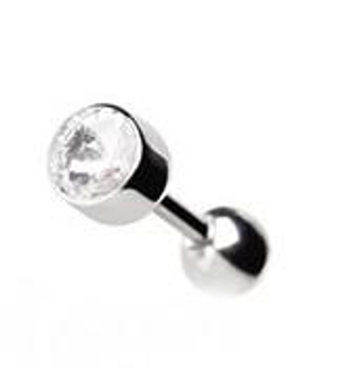 316L Surgical Steel Bezel Set Faceted Swarovski Crystal Cartilage Earring