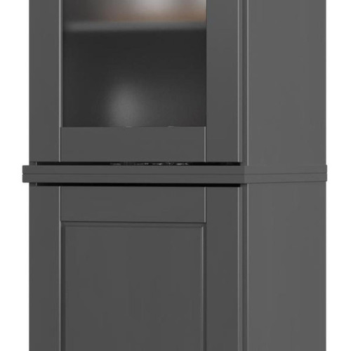 72" Gray Solid Wood Two Door Pantry Or Storage Closet