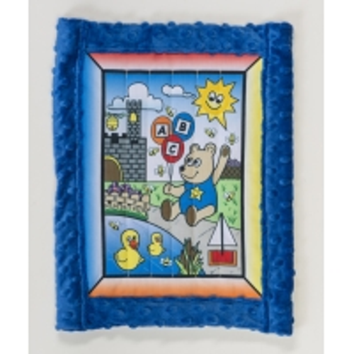 Toddler quilt kit, Boy Bear w/ blue mink