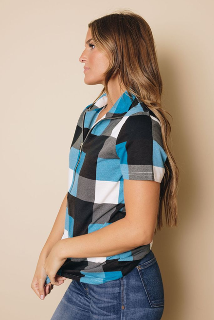 Randy Plaid Short Sleeve Top