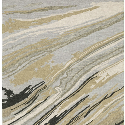 10' X 13' Gray Wool Abstract Hand Tufted Area Rug