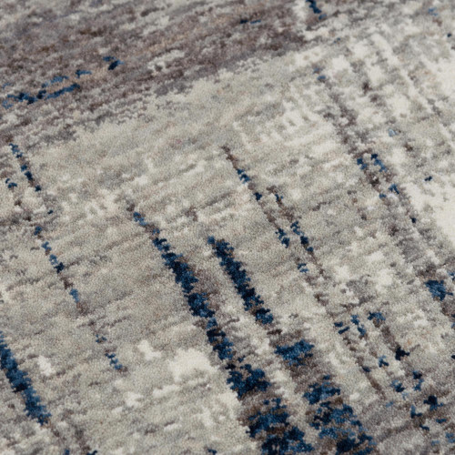 8' X 10' Gray Ivory And Black Abstract Hand Carved Handmade Area Rug