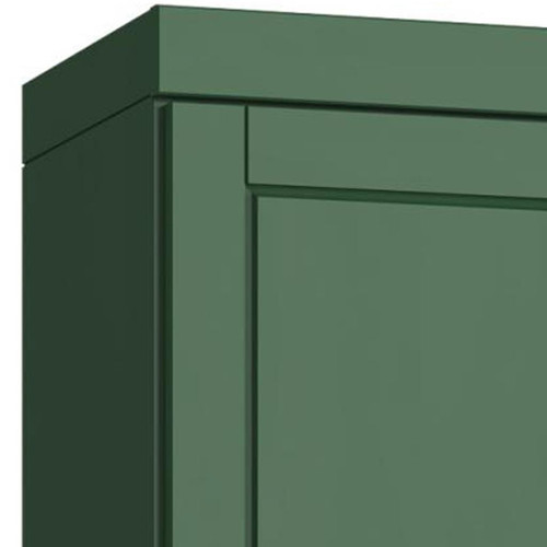 17" Green Solid Wood Free Standing Double Door Linen Cabinet