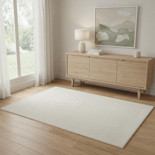 4' X 6' Beige And Ivory Abstract Area Rug