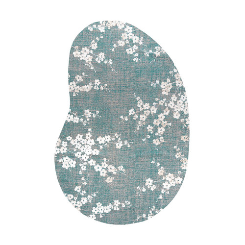 8' X 11' Blue And White Oriental Washable Area Rug With UV Protection