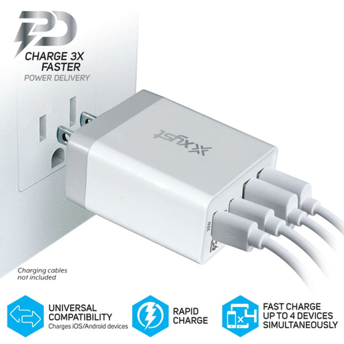 35-Watt 4-Port USB-A and USB-C Wall Charger