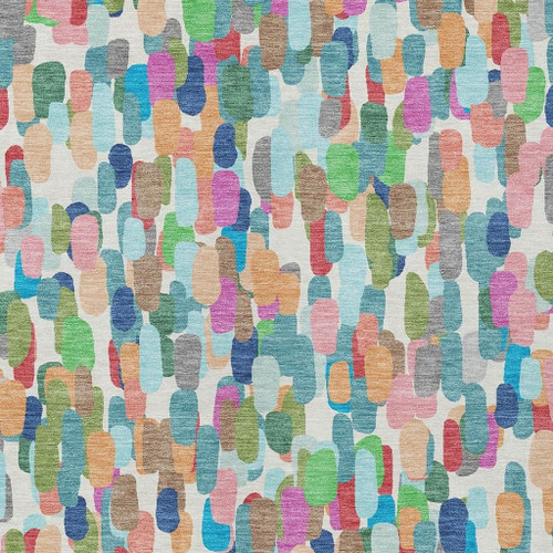 8' X 10' Teal Blue And Navy Blue Abstract Washable Indoor Outdoor Area Rug