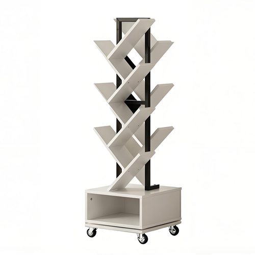 48" White Wood Sixteen Tier Etagere Bookcase