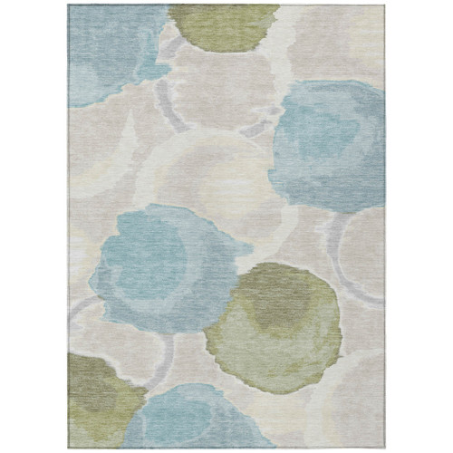 3' X 5' Ivory And Brown Abstract Washable Indoor Outdoor Area Rug