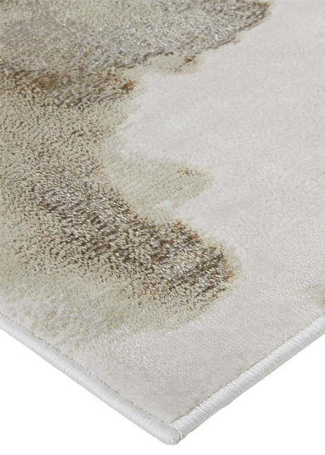 10' X 13' Brown And Ivory Abstract Area Rug