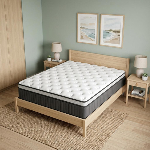 12" King Memory Foam Medium Euro Top Hybrid Mattress