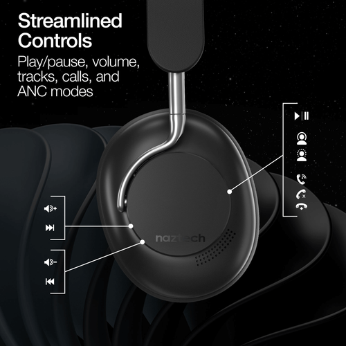 Naztech Aura 360 ANC Wireless Headphones Midnight
